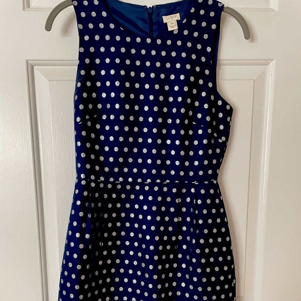 Blue & silver polka dot dress
